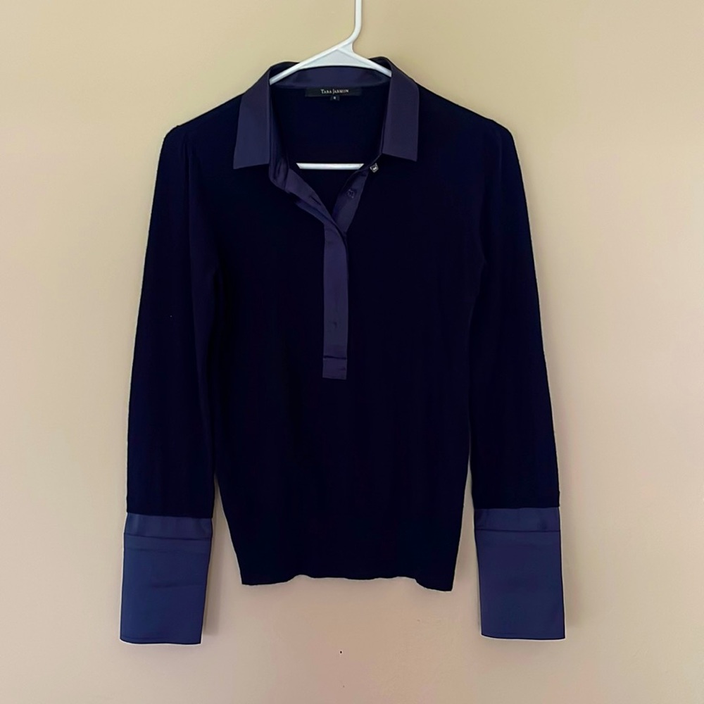 Tara Jarmon Paris royal blue sweater, size small